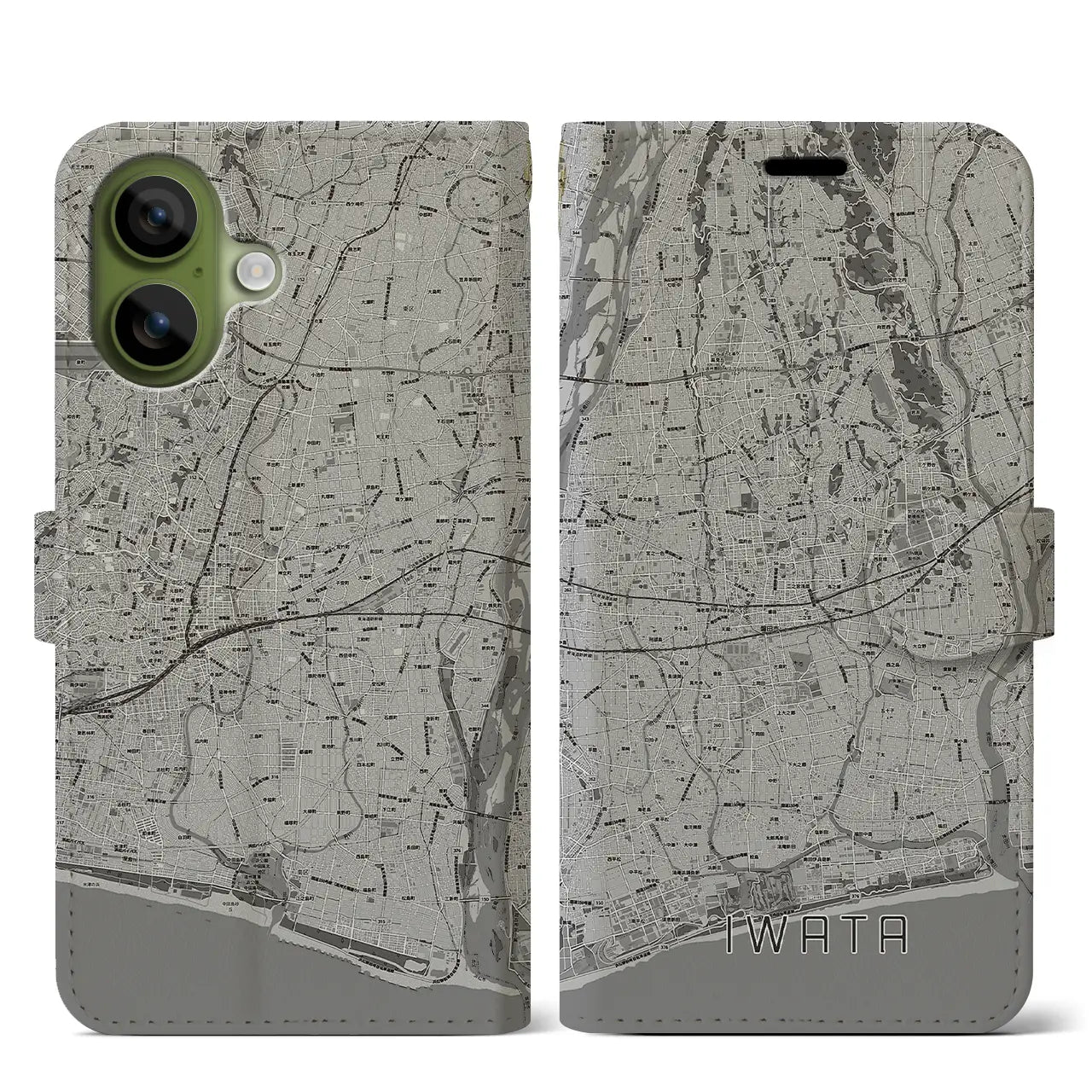 【磐田（静岡県）】地図柄iPhoneケース（手帳タイプ）