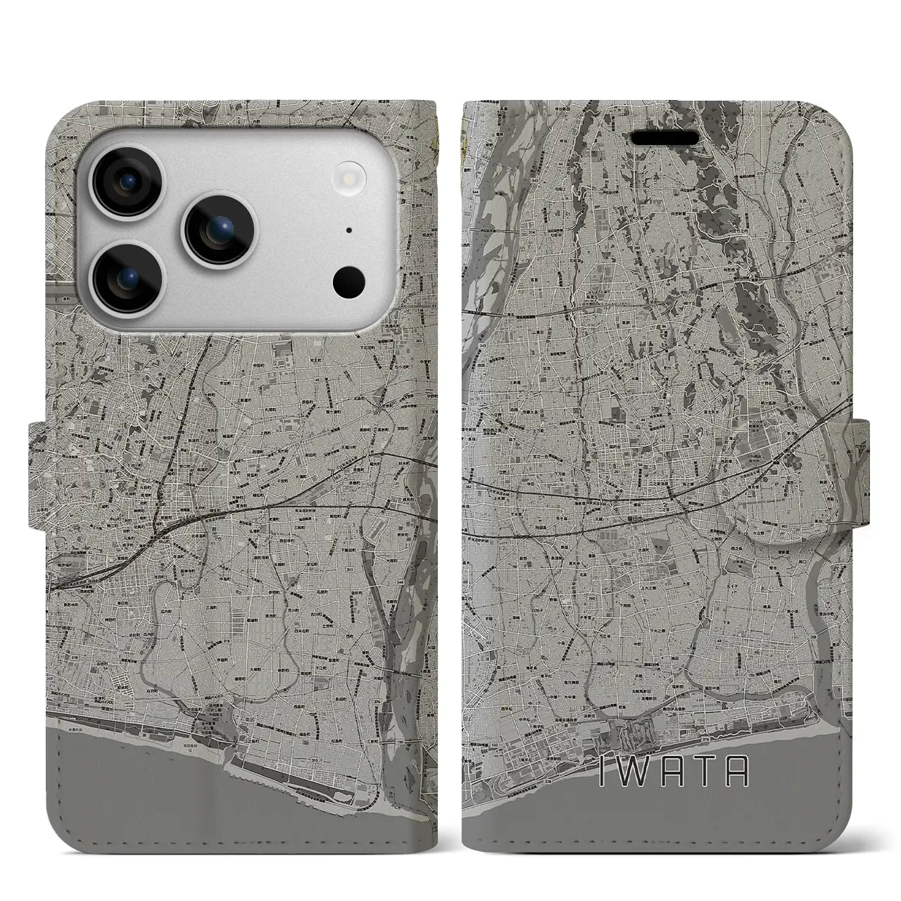 【磐田（静岡県）】地図柄iPhoneケース（手帳タイプ）