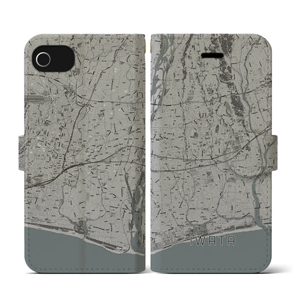【磐田（静岡県）】地図柄iPhoneケース（手帳タイプ）モノトーン・iPhone SE（第3 / 第2世代） / 8 / 7 / 6s / 6 用