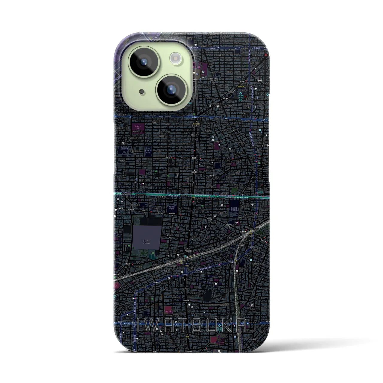 【岩塚（愛知県）】地図柄iPhoneケース（バックカバータイプ）