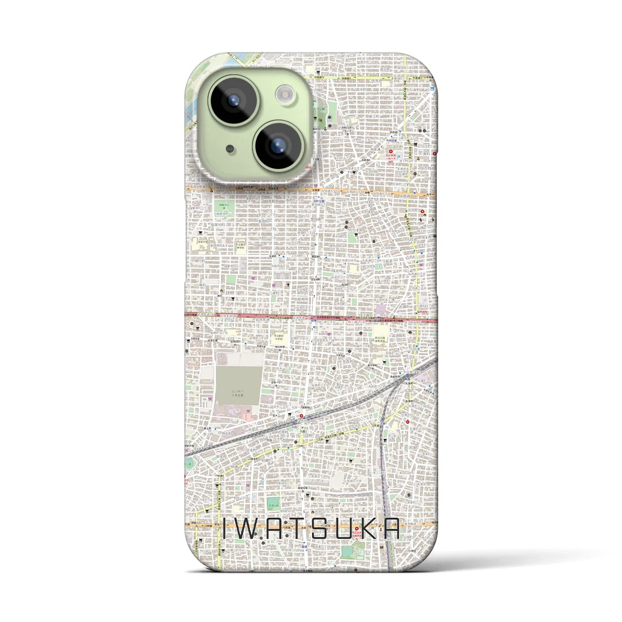 【岩塚（愛知県）】地図柄iPhoneケース（バックカバータイプ）