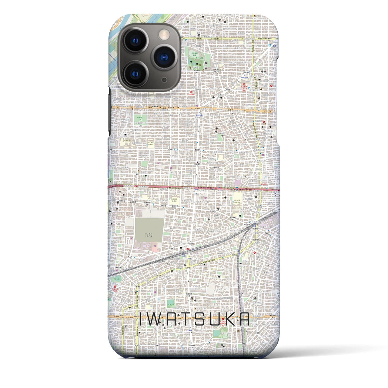 【岩塚（愛知県）】地図柄iPhoneケース（バックカバータイプ）