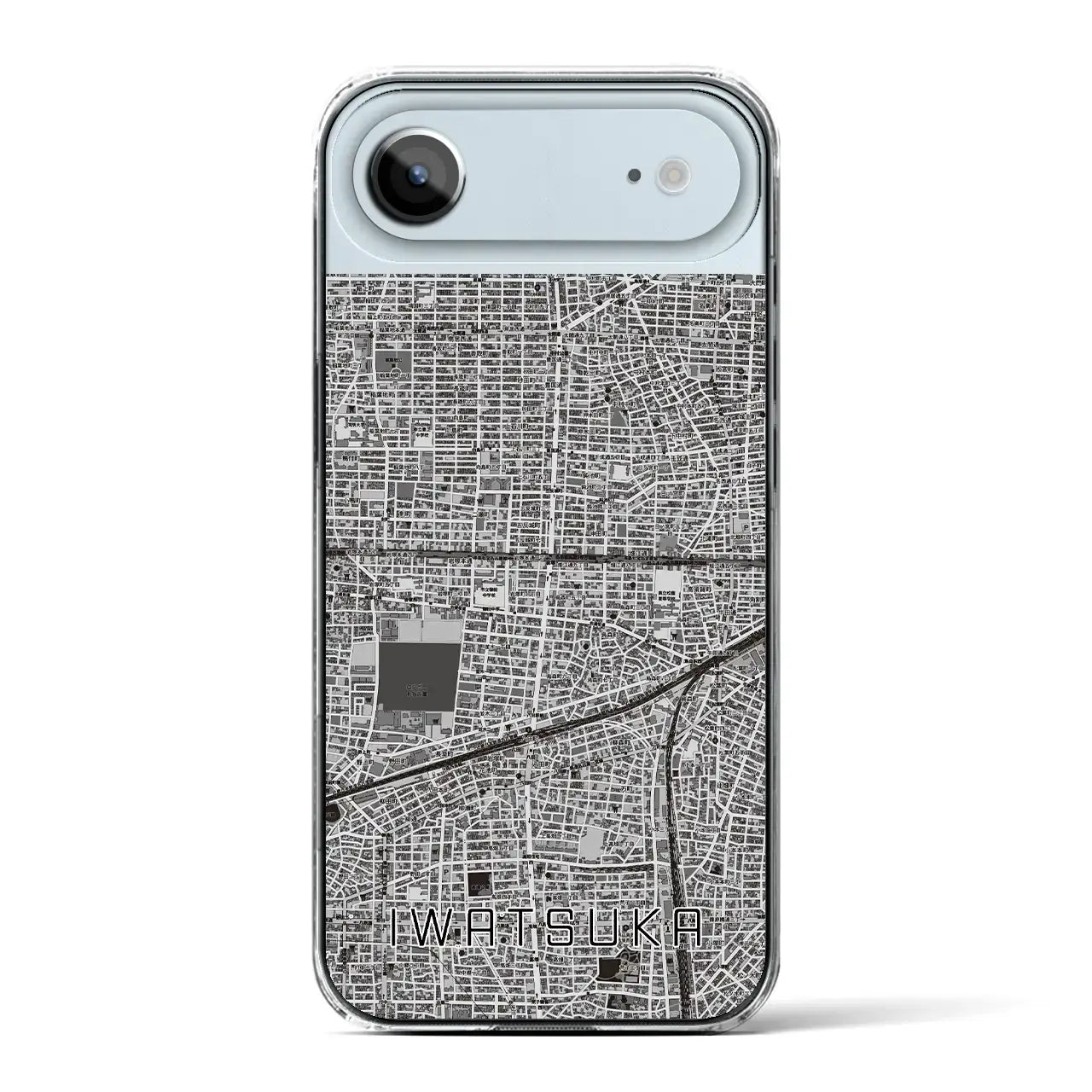 【岩塚（愛知県）】地図柄iPhoneケース（クリアタイプ）モノトーン・iPhone 17 Pro Max 用