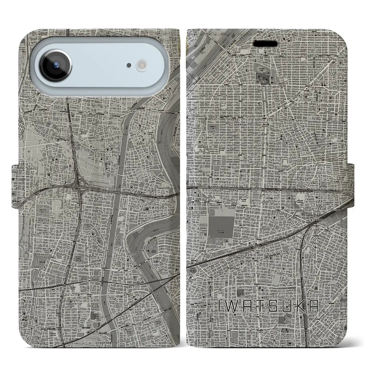 【岩塚（愛知県）】地図柄iPhoneケース（手帳タイプ）