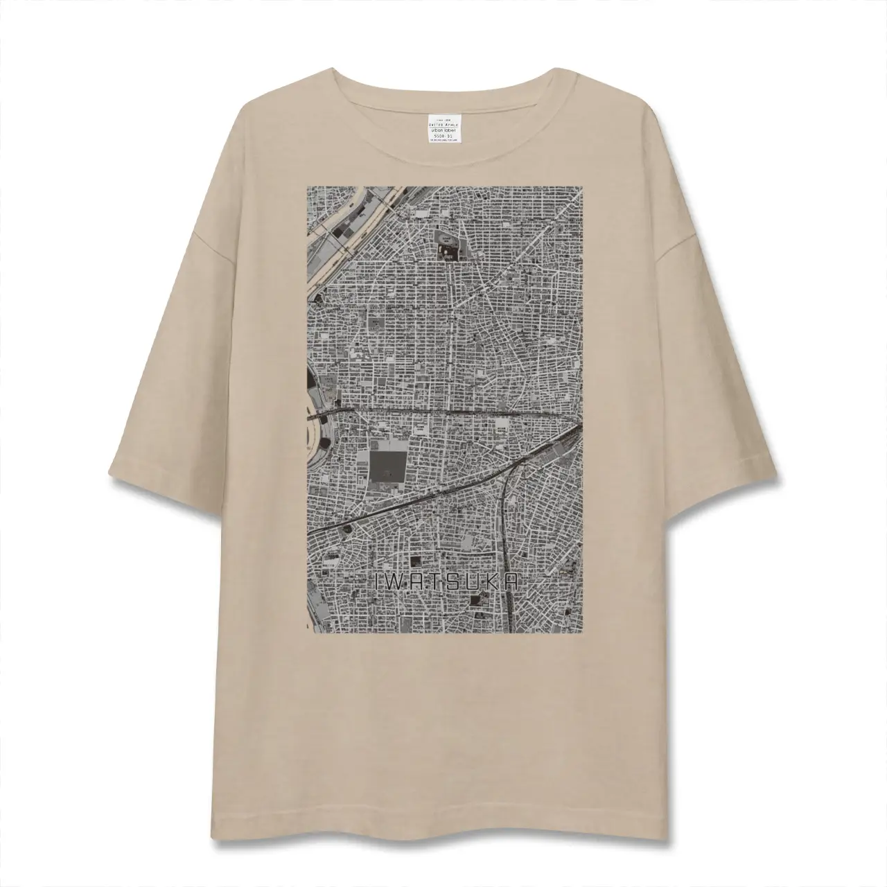 【岩塚（愛知県）】地図柄ビッグシルエットTシャツ