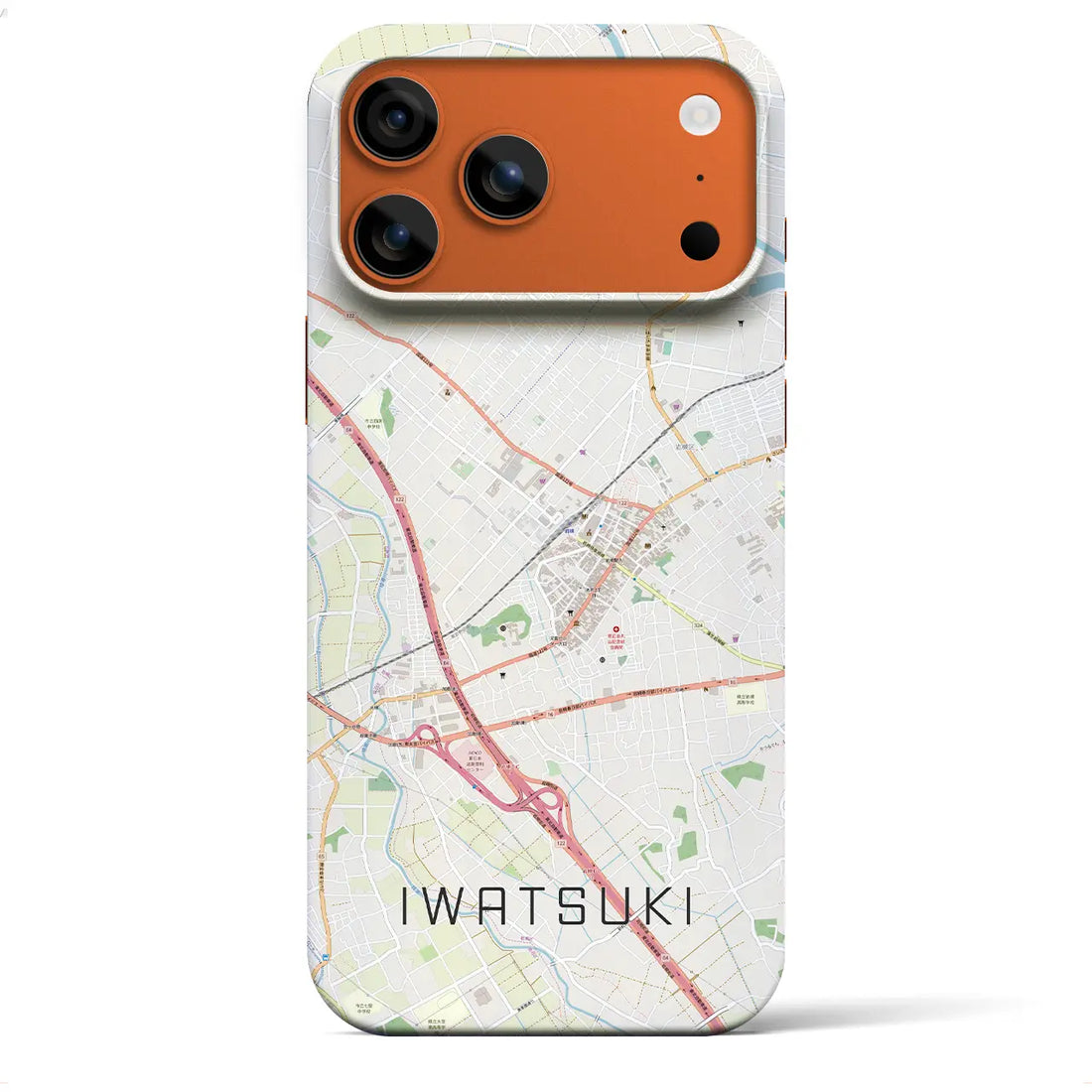 【岩槻（埼玉県）】地図柄iPhoneケース（バックカバータイプ）ナチュラル・iPhone 17 Pro Max 用