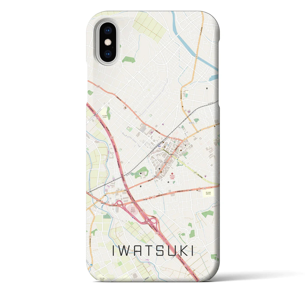 【岩槻（埼玉県）】地図柄iPhoneケース（バックカバータイプ）