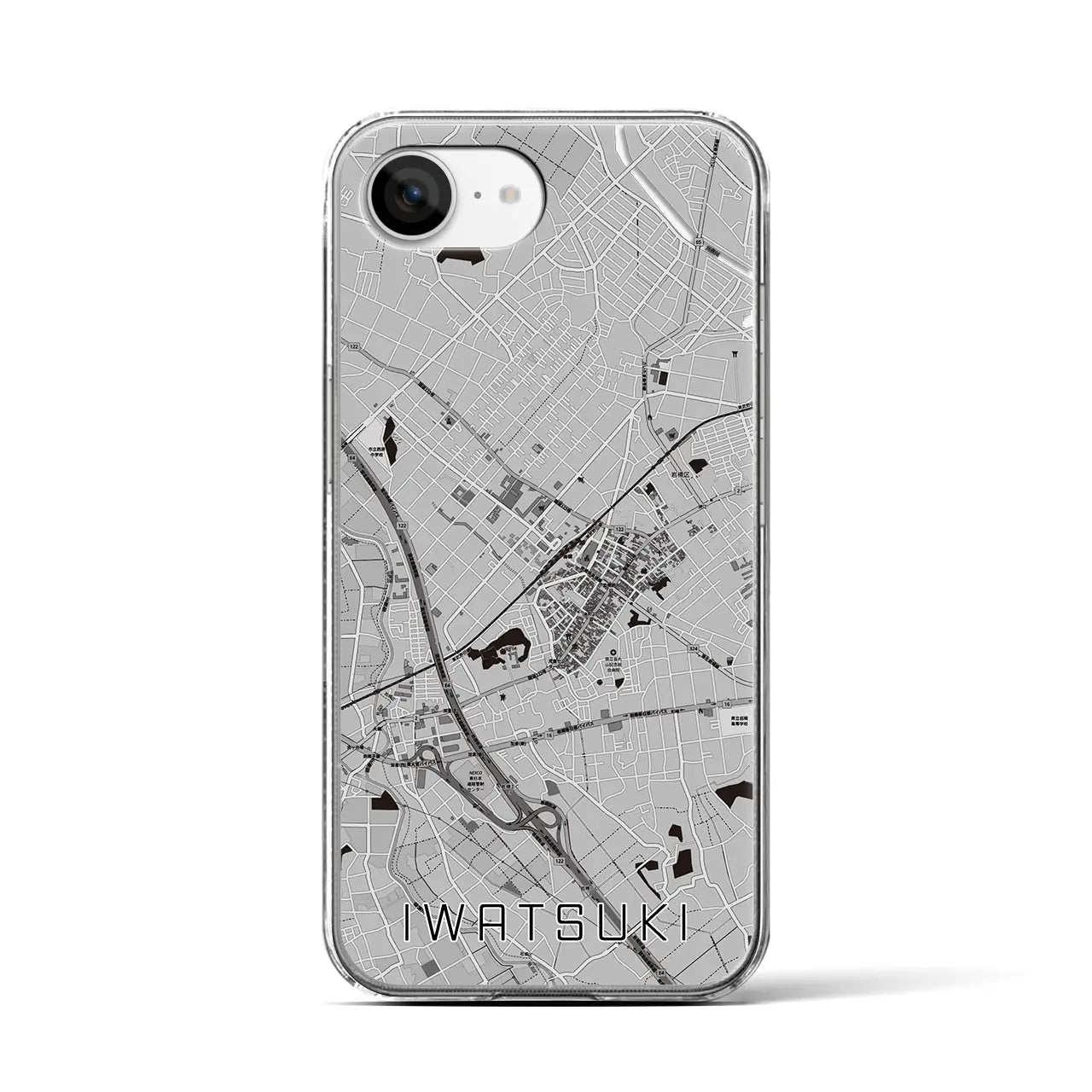 【岩槻（埼玉県）】地図柄iPhoneケース（クリアタイプ）