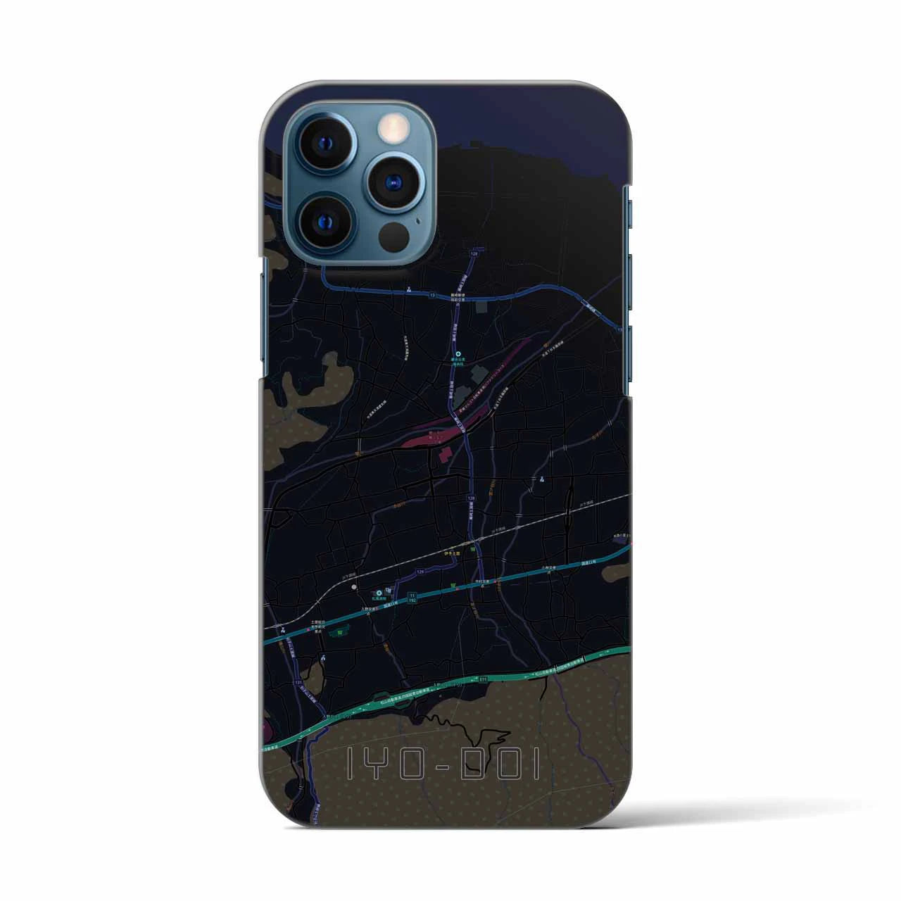 【伊予土居（愛媛県）】地図柄iPhoneケース（バックカバータイプ）