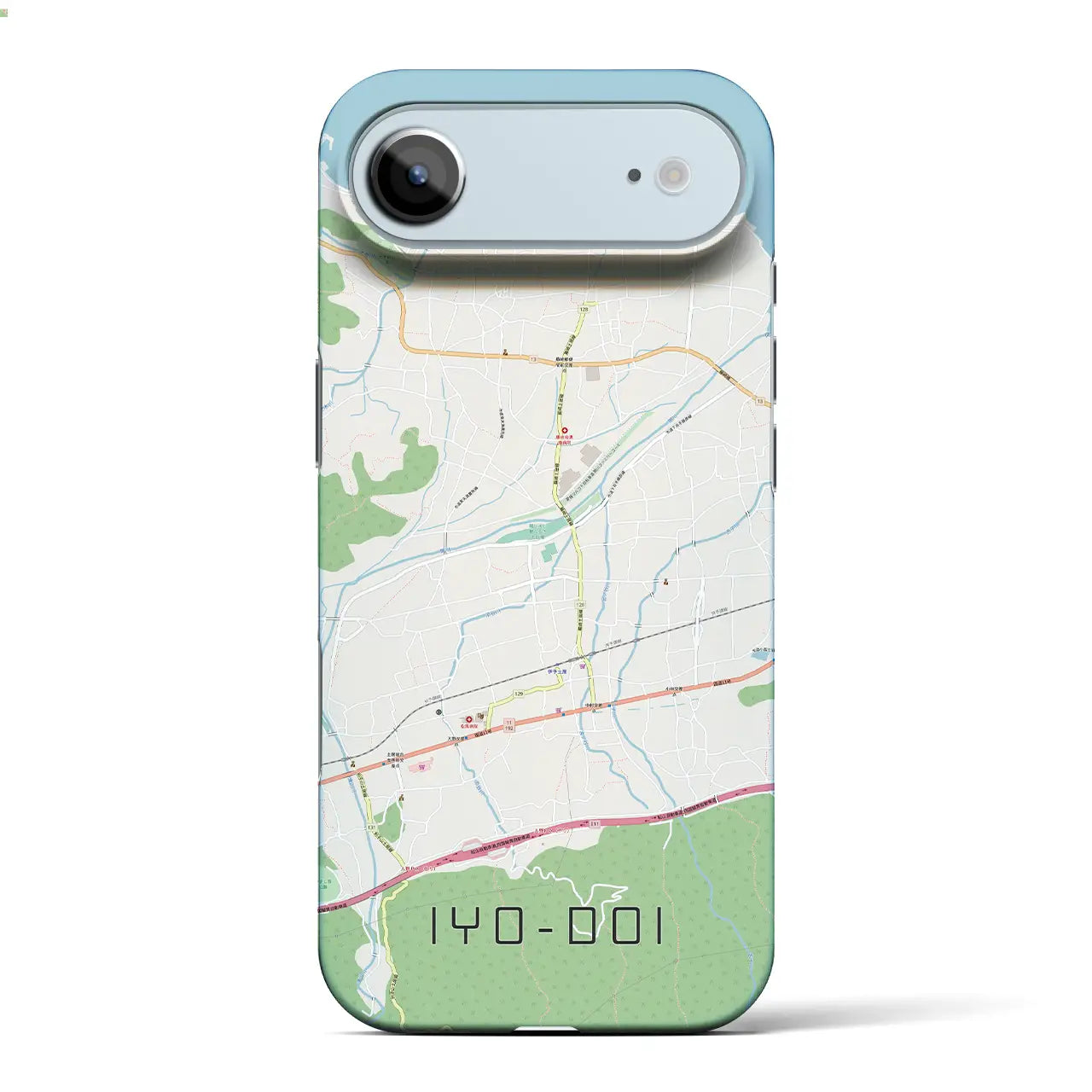 【伊予土居（愛媛県）】地図柄iPhoneケース（バックカバータイプ）