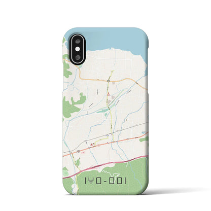 【伊予土居（愛媛県）】地図柄iPhoneケース（バックカバータイプ）