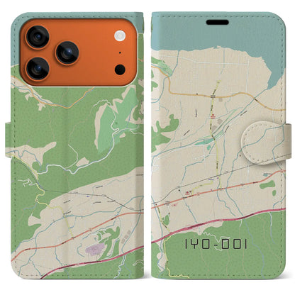 【伊予土居（愛媛県）】地図柄iPhoneケース（手帳タイプ）