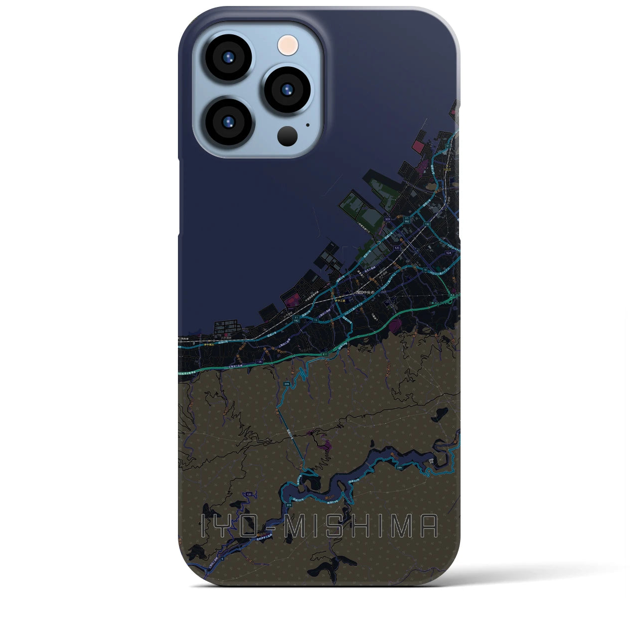 【伊予三島（愛媛県）】地図柄iPhoneケース（バックカバータイプ）