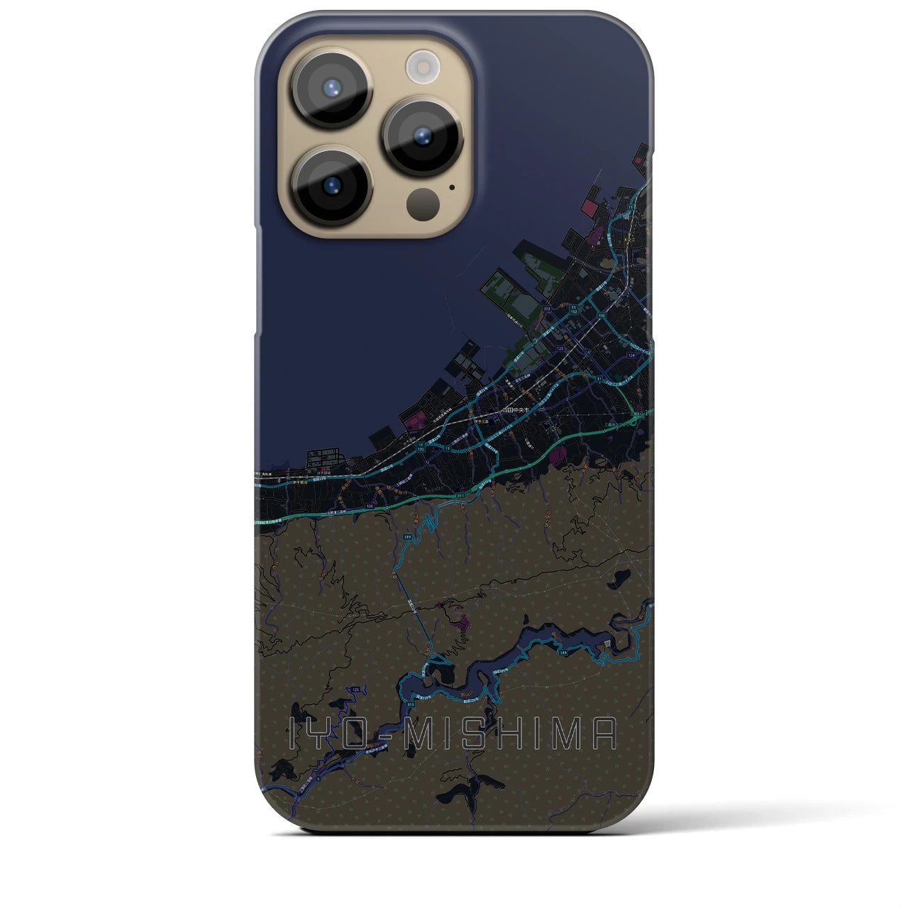 【伊予三島（愛媛県）】地図柄iPhoneケース（バックカバータイプ）