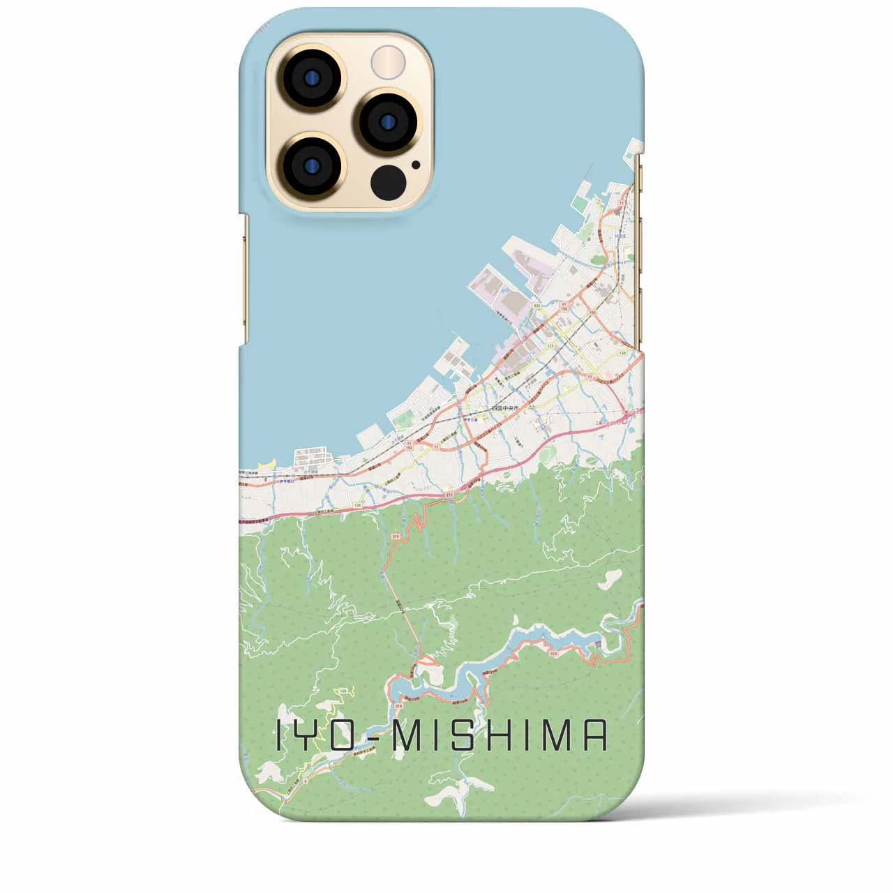 【伊予三島（愛媛県）】地図柄iPhoneケース（バックカバータイプ）