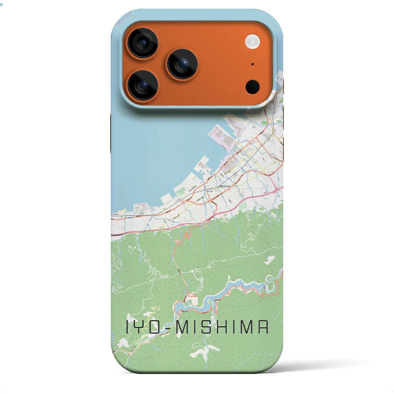 【伊予三島（愛媛県）】地図柄iPhoneケース（バックカバータイプ）