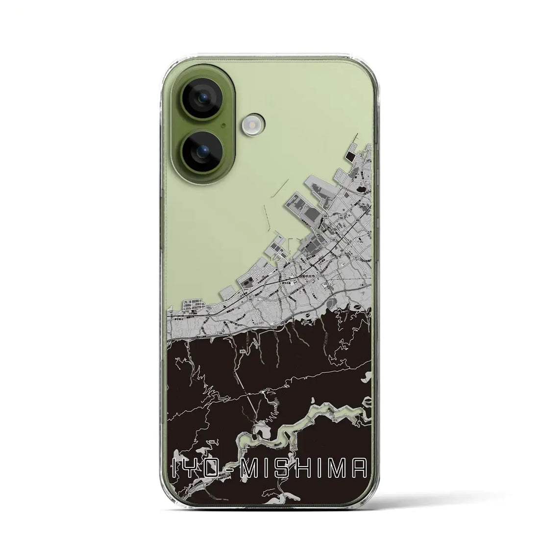 【伊予三島（愛媛県）】地図柄iPhoneケース（クリアタイプ）モノトーン・iPhone 17 Pro Max 用