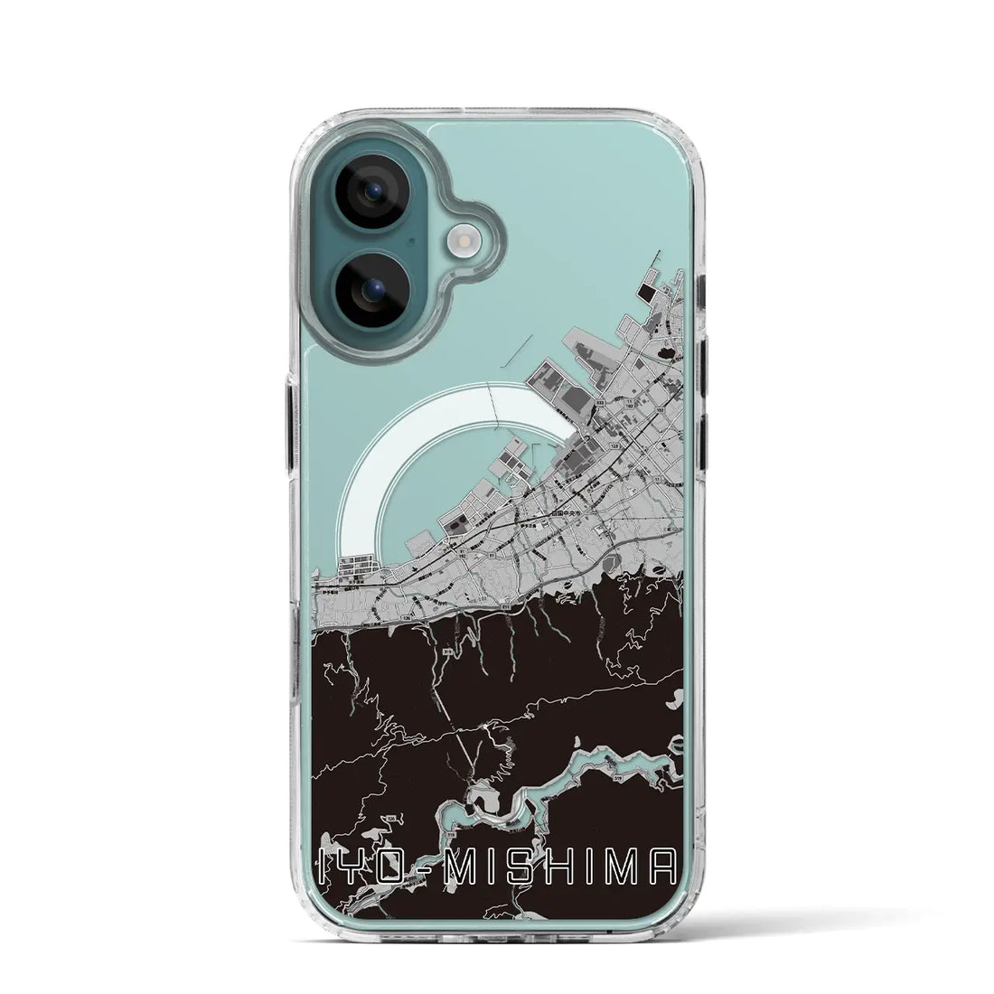 【伊予三島（愛媛県）】地図柄iPhoneケース（MagSafeタイプ）モノトーン・iPhone 16 Pro 用