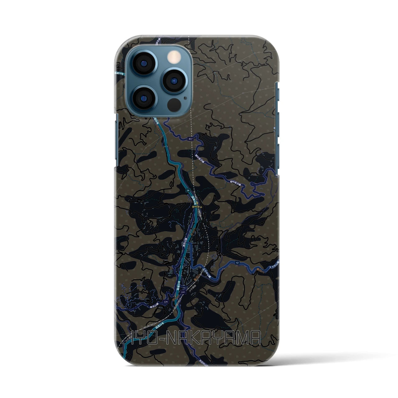 【伊予中山（愛媛県）】地図柄iPhoneケース（バックカバータイプ）