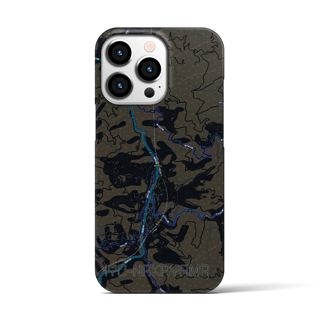【伊予中山（愛媛県）】地図柄iPhoneケース（バックカバータイプ）