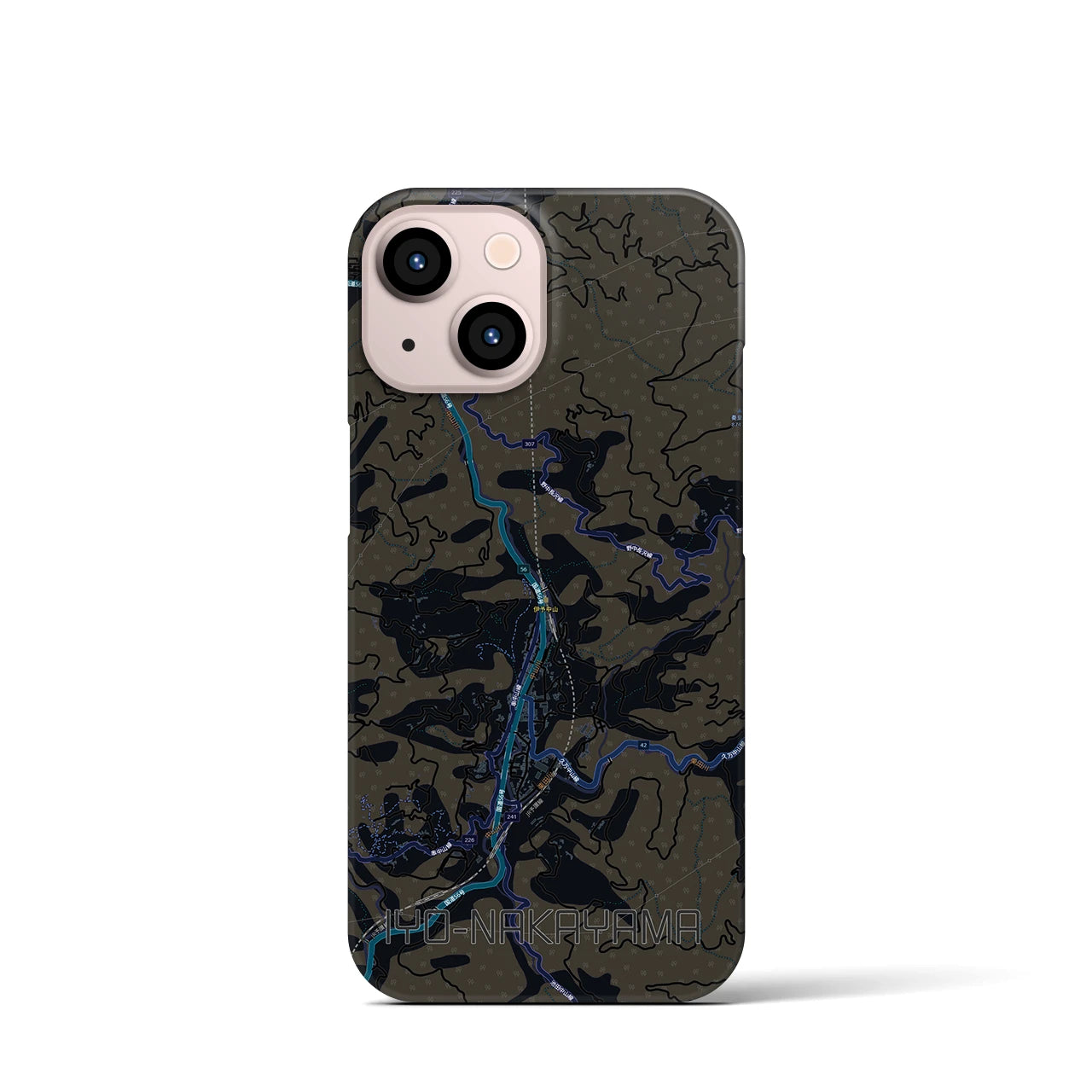 【伊予中山（愛媛県）】地図柄iPhoneケース（バックカバータイプ）