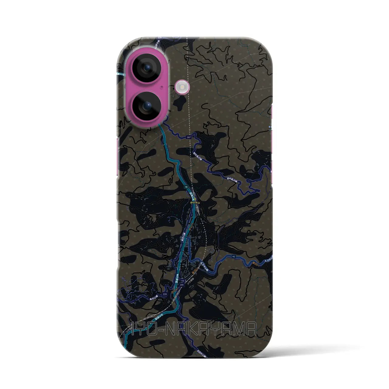 【伊予中山（愛媛県）】地図柄iPhoneケース（バックカバータイプ）