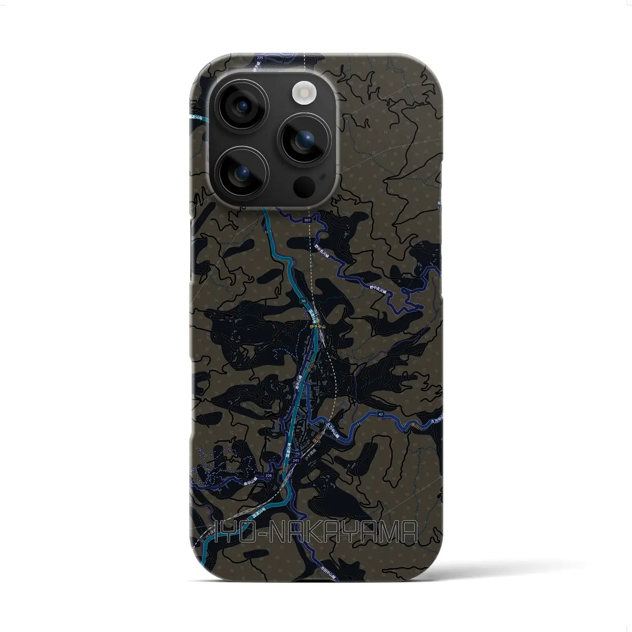 【伊予中山（愛媛県）】地図柄iPhoneケース（バックカバータイプ）