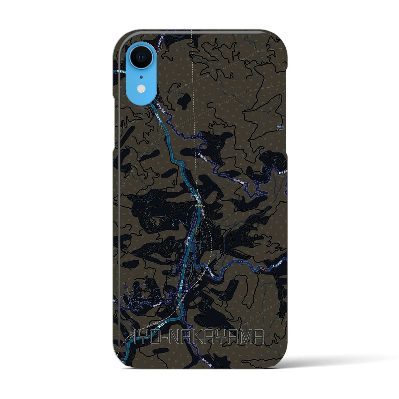 【伊予中山（愛媛県）】地図柄iPhoneケース（バックカバータイプ）