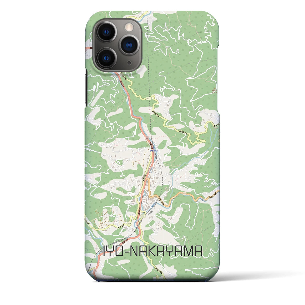 【伊予中山（愛媛県）】地図柄iPhoneケース（バックカバータイプ）
