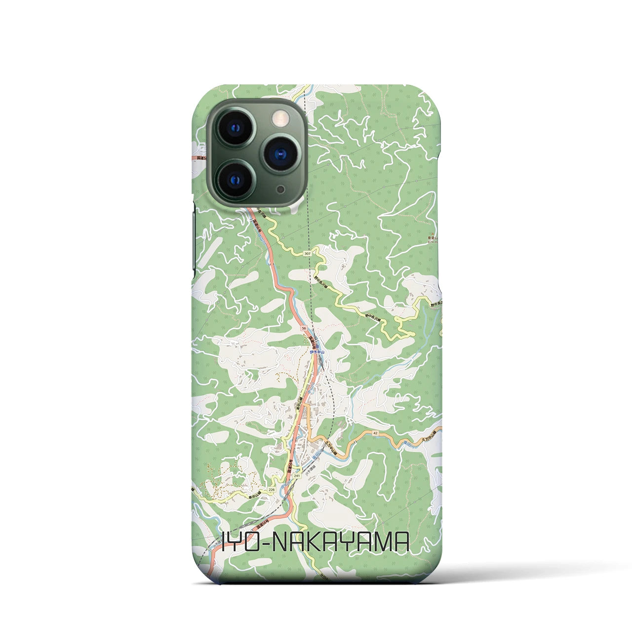 【伊予中山（愛媛県）】地図柄iPhoneケース（バックカバータイプ）