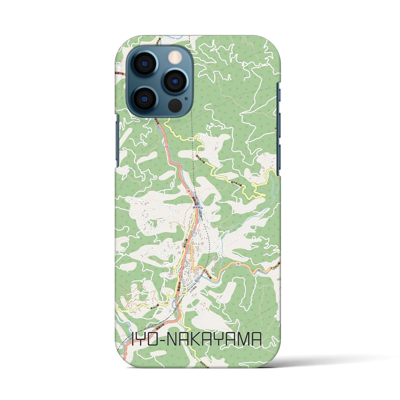【伊予中山（愛媛県）】地図柄iPhoneケース（バックカバータイプ）