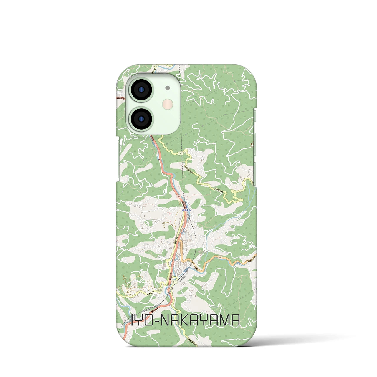 【伊予中山（愛媛県）】地図柄iPhoneケース（バックカバータイプ）