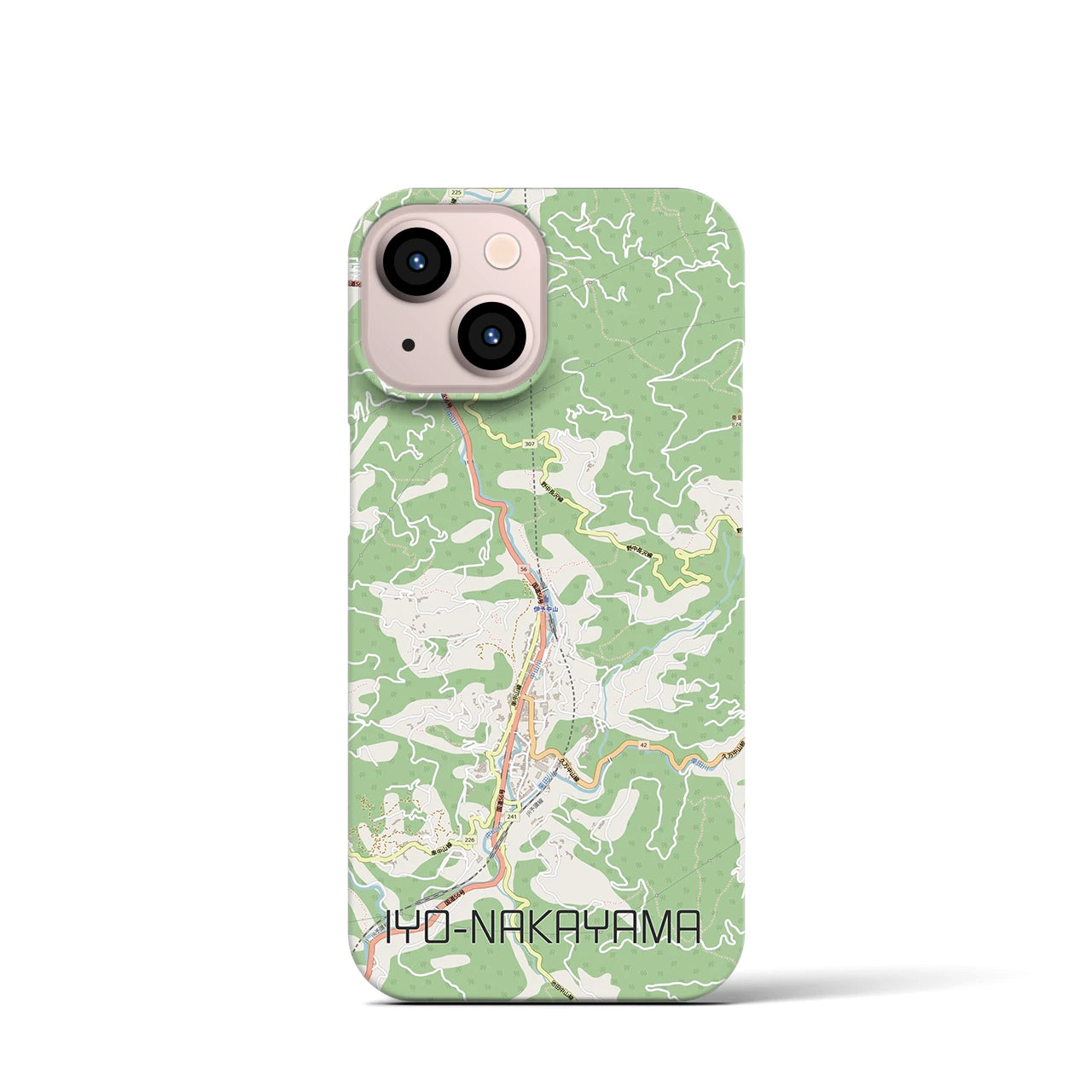 【伊予中山（愛媛県）】地図柄iPhoneケース（バックカバータイプ）