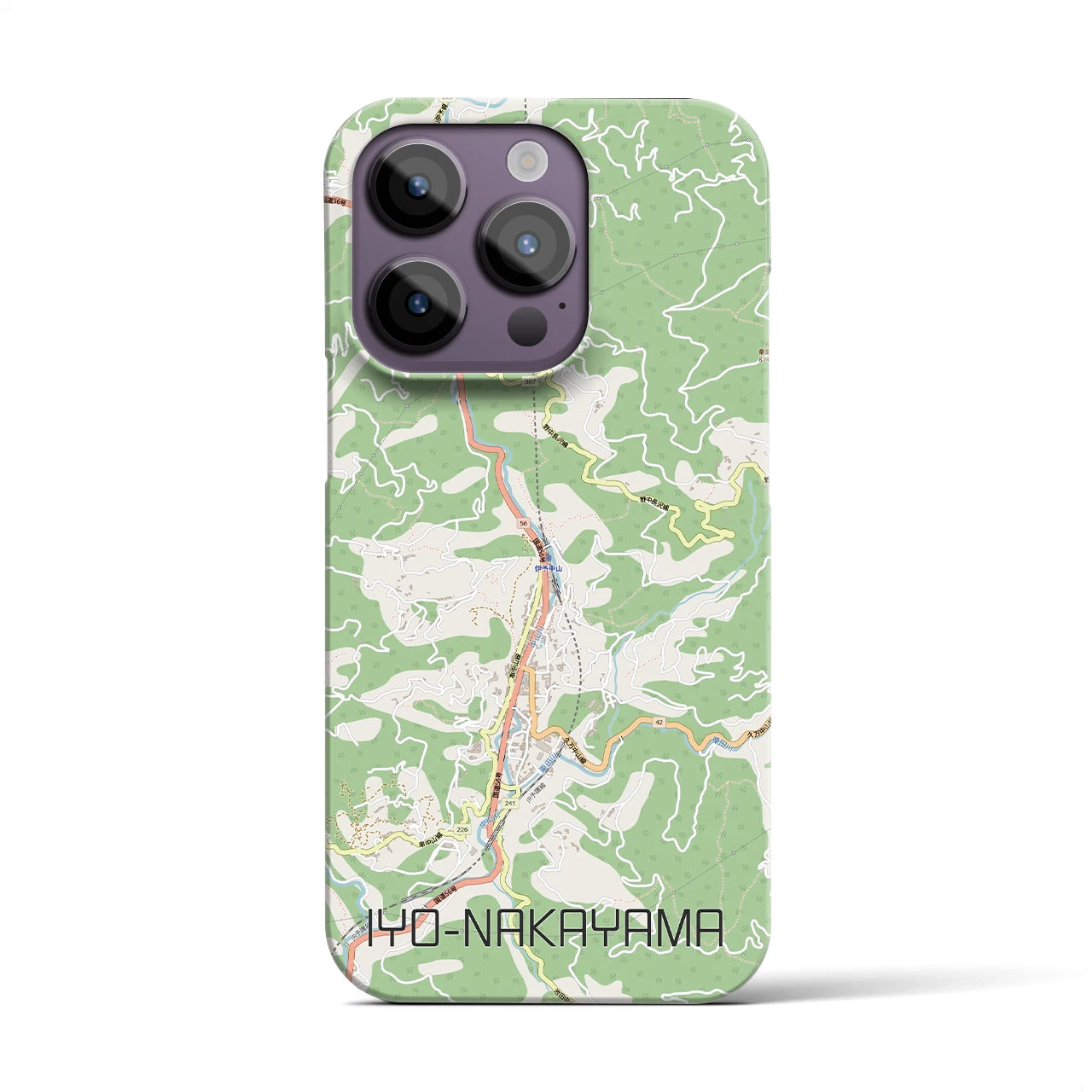 【伊予中山（愛媛県）】地図柄iPhoneケース（バックカバータイプ）