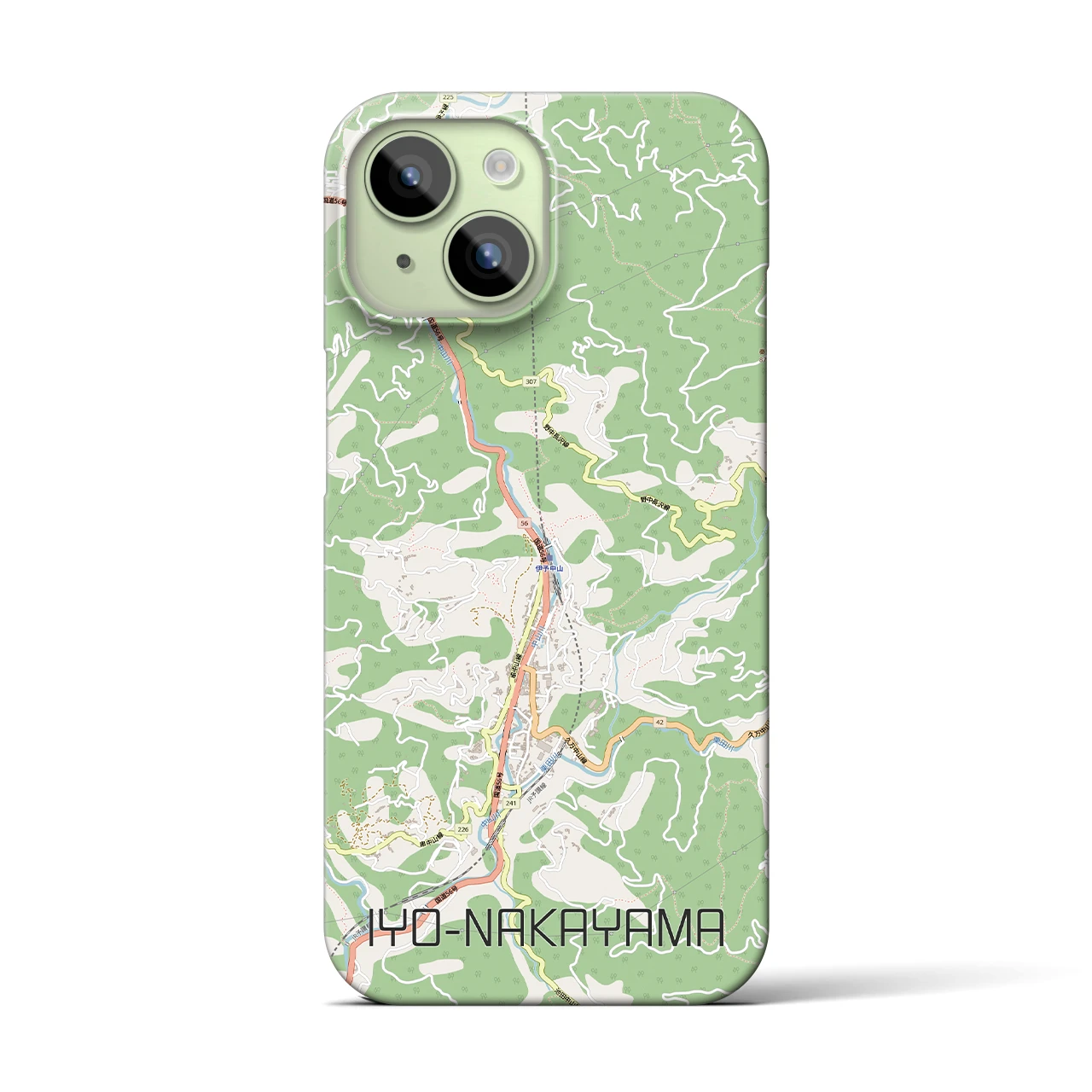 【伊予中山（愛媛県）】地図柄iPhoneケース（バックカバータイプ）