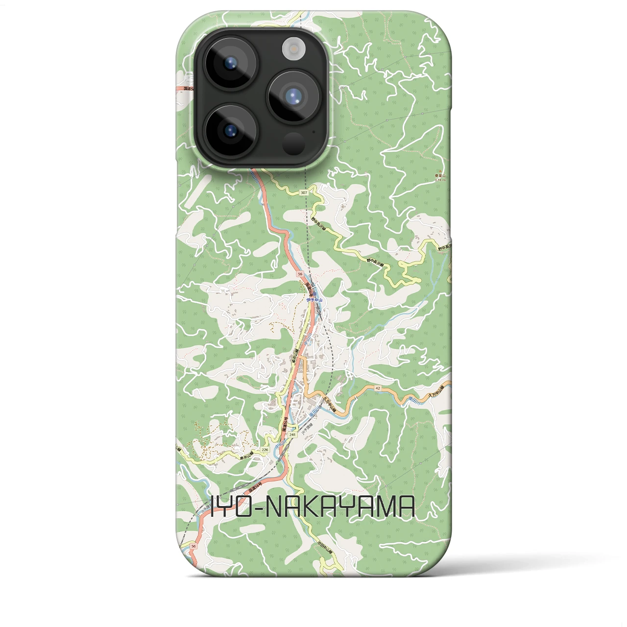 【伊予中山（愛媛県）】地図柄iPhoneケース（バックカバータイプ）