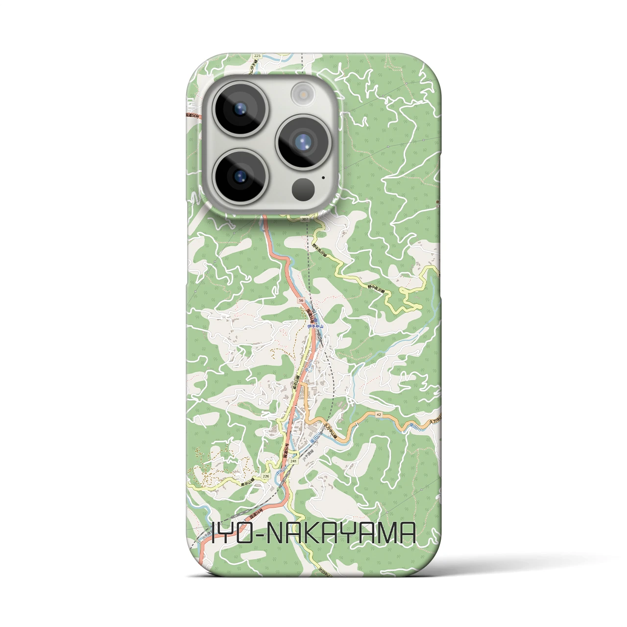 【伊予中山（愛媛県）】地図柄iPhoneケース（バックカバータイプ）