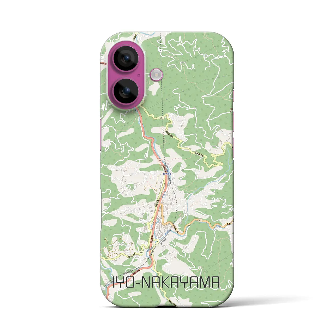 【伊予中山（愛媛県）】地図柄iPhoneケース（バックカバータイプ）