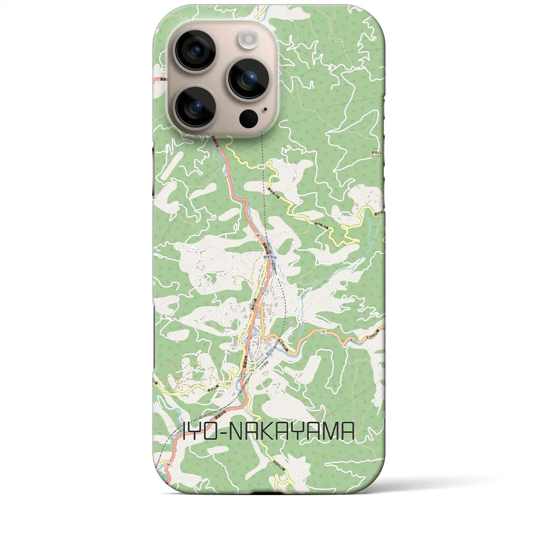 【伊予中山（愛媛県）】地図柄iPhoneケース（バックカバータイプ）