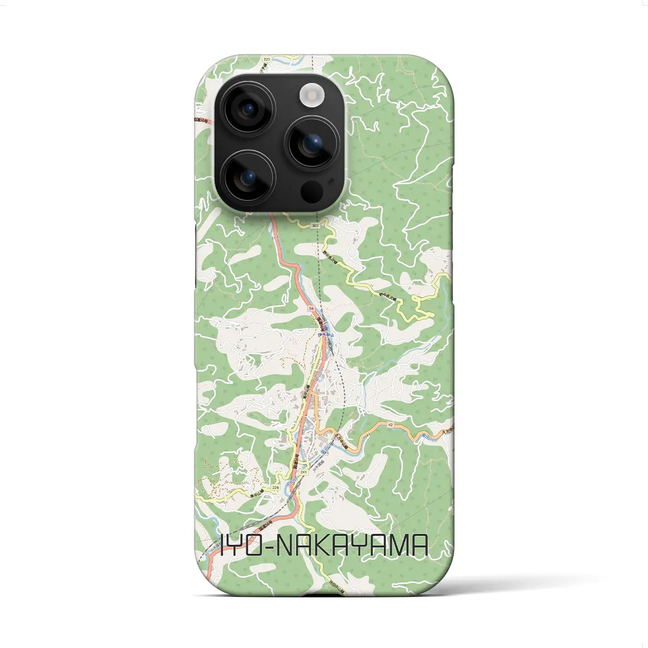 【伊予中山（愛媛県）】地図柄iPhoneケース（バックカバータイプ）