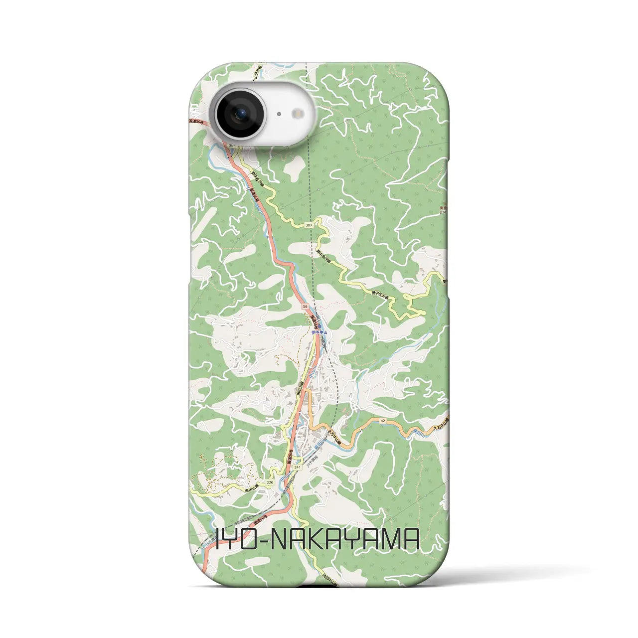 【伊予中山（愛媛県）】地図柄iPhoneケース（バックカバータイプ）
