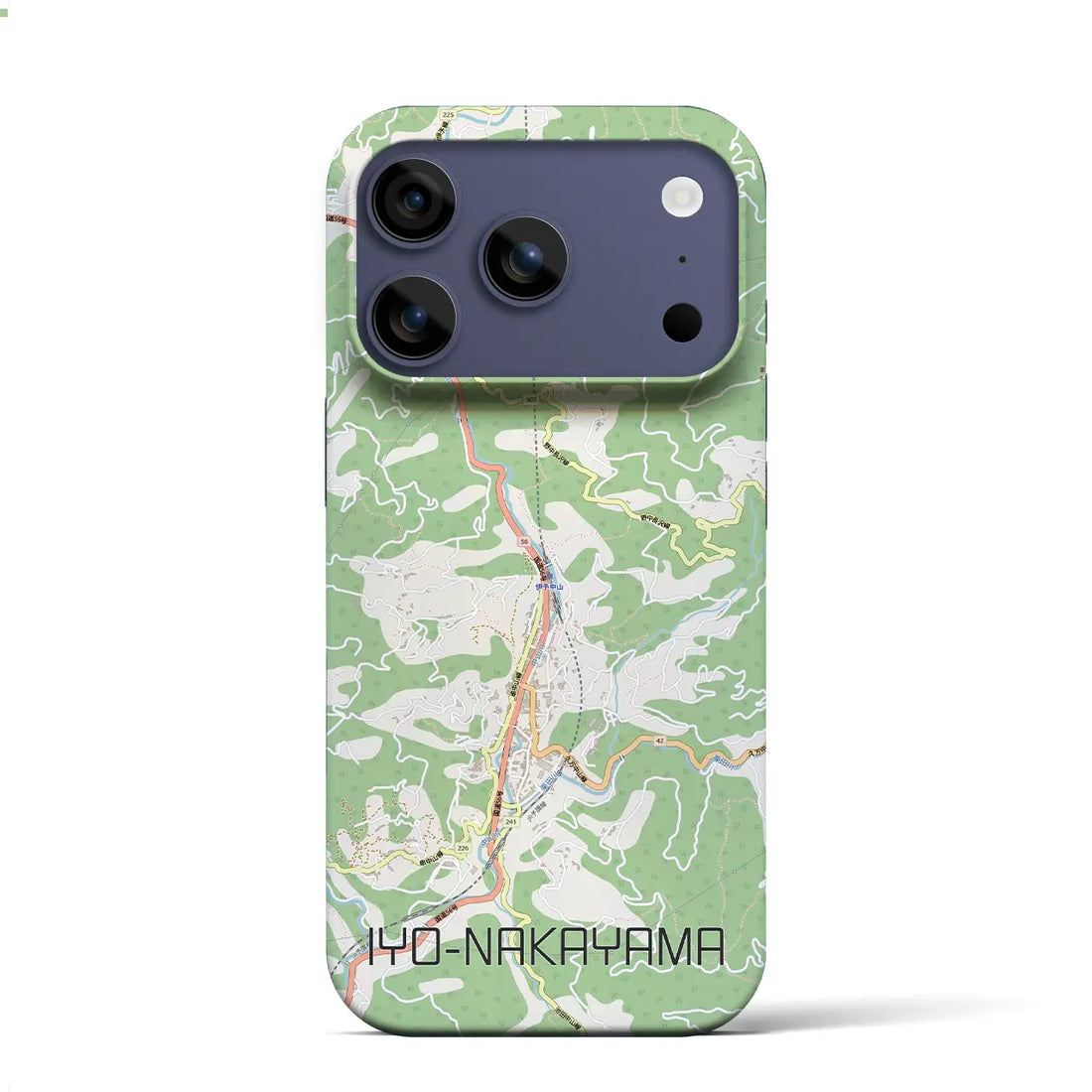 【伊予中山（愛媛県）】地図柄iPhoneケース（バックカバータイプ）ナチュラル・iPhone 17 Pro Max 用