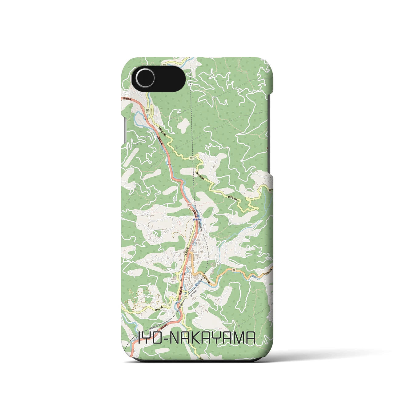 【伊予中山（愛媛県）】地図柄iPhoneケース（バックカバータイプ）