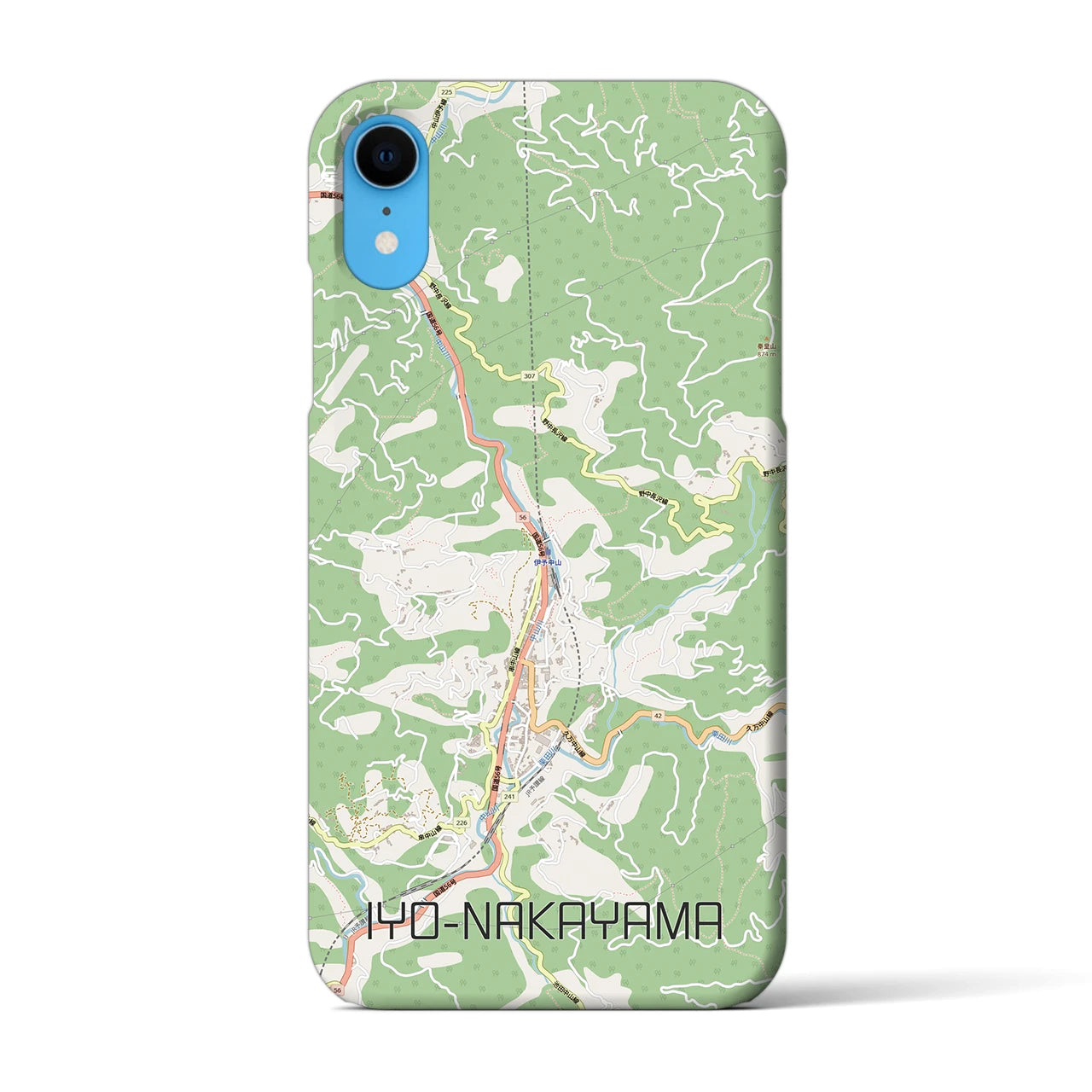 【伊予中山（愛媛県）】地図柄iPhoneケース（バックカバータイプ）