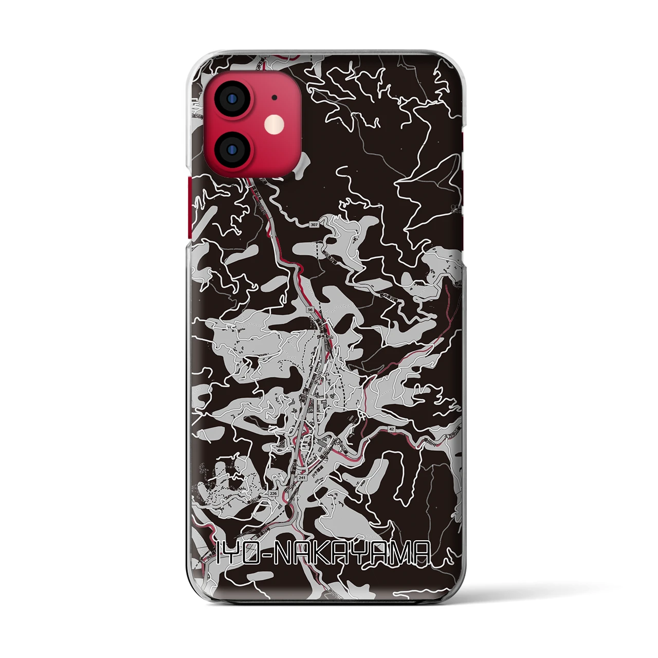 【伊予中山（愛媛県）】地図柄iPhoneケース（クリアタイプ）