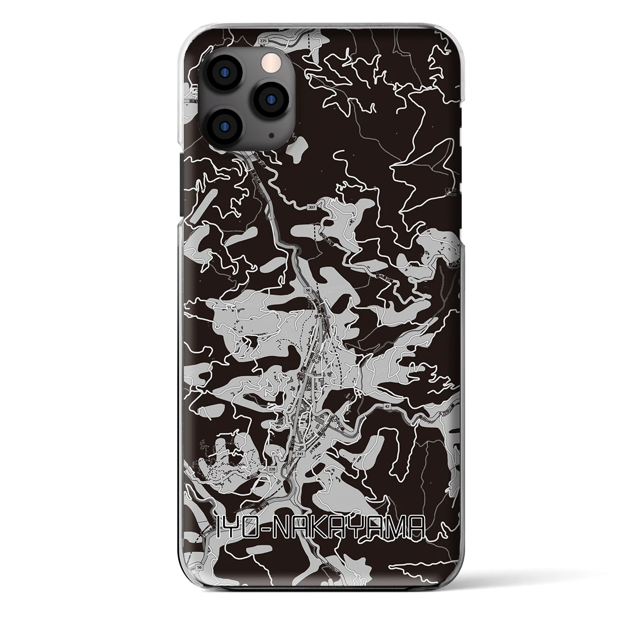 【伊予中山（愛媛県）】地図柄iPhoneケース（クリアタイプ）