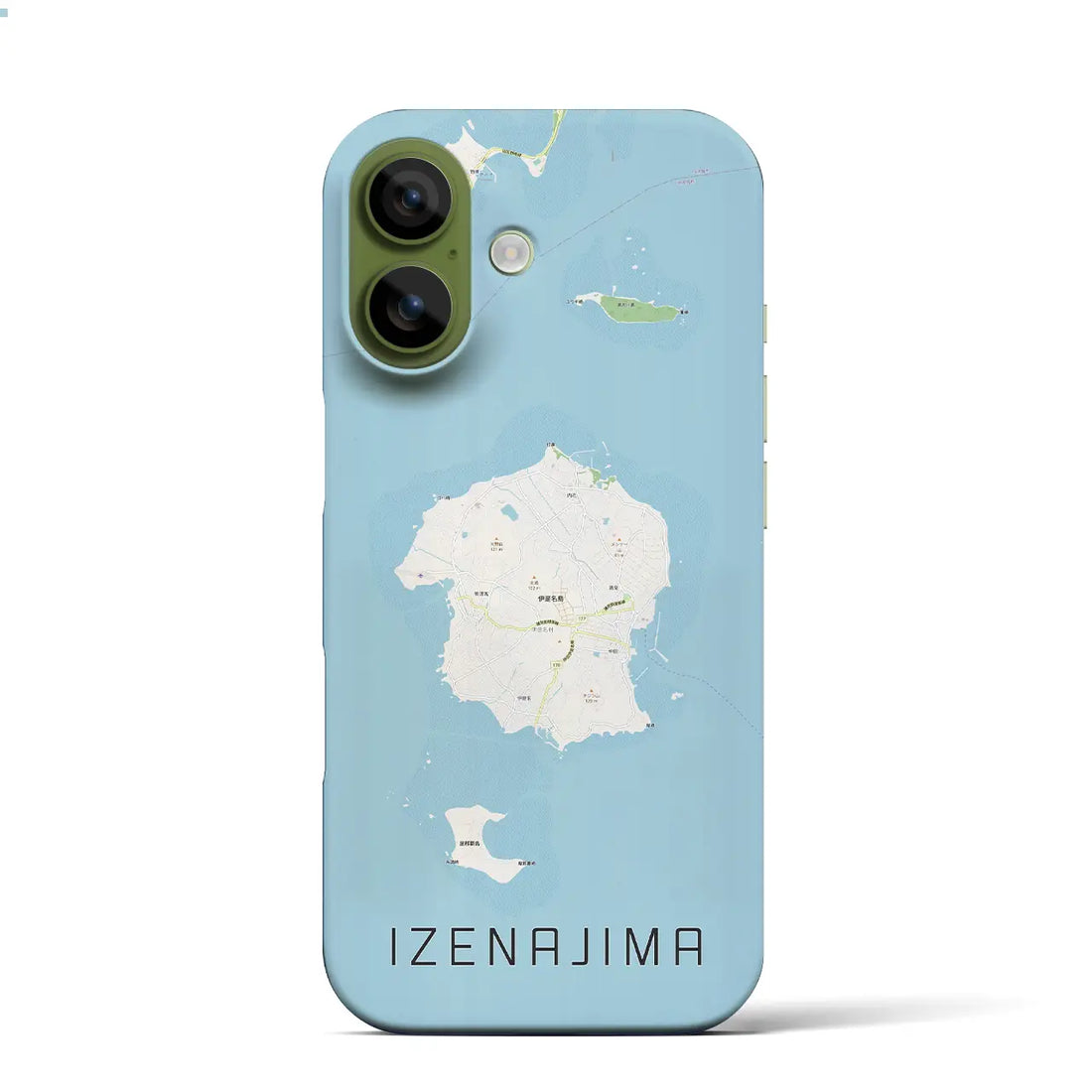 【伊是名島（沖縄県）】地図柄iPhoneケース（バックカバータイプ）ナチュラル・iPhone 17 Pro Max 用