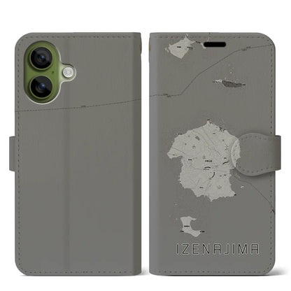 【伊是名島（沖縄県）】地図柄iPhoneケース（手帳タイプ）