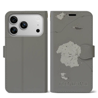 【伊是名島（沖縄県）】地図柄iPhoneケース（手帳タイプ）