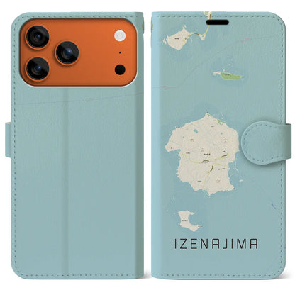 【伊是名島（沖縄県）】地図柄iPhoneケース（手帳タイプ）